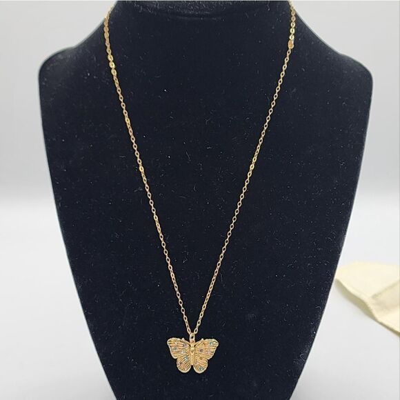 14kt GF Butterfly necklace 18" - Picture 1 of 3